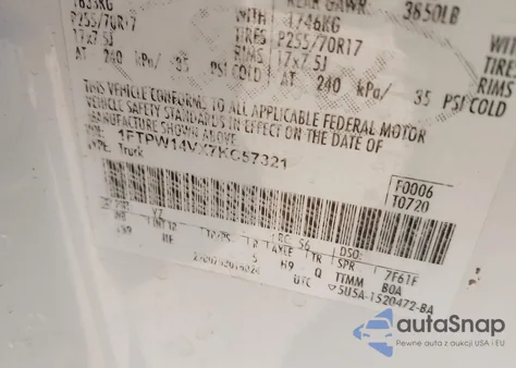 2007 Ford F-150 Fx4/Lariat/Xlt from USA, damaged, VIN 1FTPW14VX7KC57321